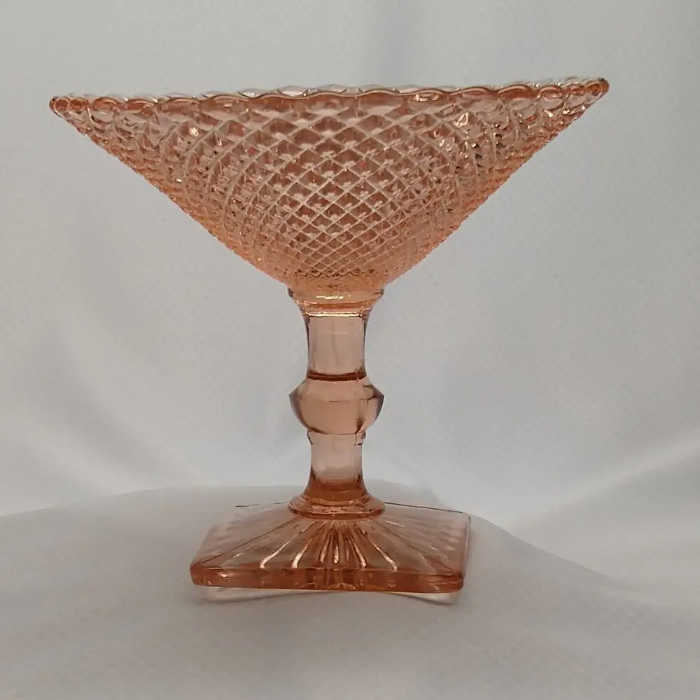 Anchor Hocking Pink Depression Glass Miss America Pedestal Candy Dish Vintage